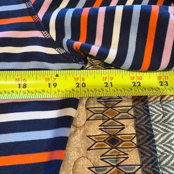 St. John's Bay L Classic 1/4 Zip Long Sleeve Striped Shirt Multi Color women’s - Picture 6 of 8